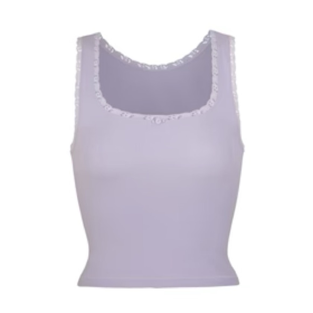 SKIMS Lace Pointelle Cropped Tank